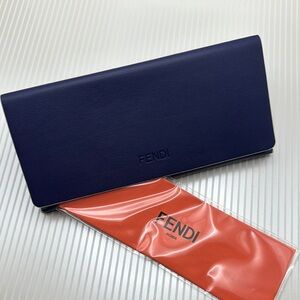 Fendi Navy Blue Glasses Triangular Glasses Case with Cleaning Cloth